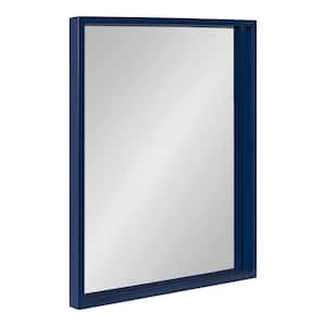 24.25 in. H x 18.12 in. W Travis Modern Rectangle Framed Navy Blue Accent Wall Mirror