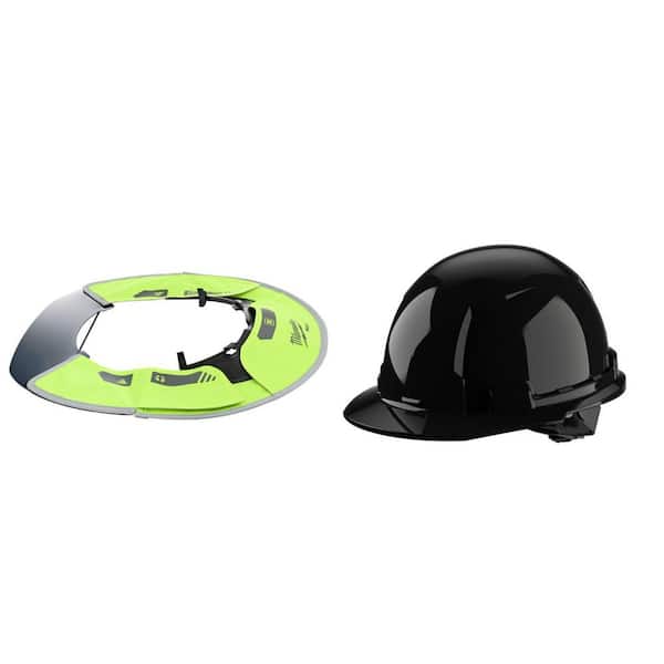 BOLT Tinted Brim Yellow High Visibility Visor with 360-Degree UV Protection with (5) BLK Front Brim w/ Bolt-Type 1CLS E