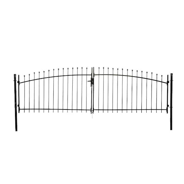 ALEKO Athens Style 13 ft. x 5 ft. Black Steel DIY Dual Swing Driveway Fence Gate
