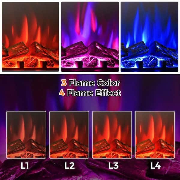 25 in. 900-Watt/1350-Watt Recessed and Freestanding Electric Fireplace Insert Heater -with Remote Control and Timer