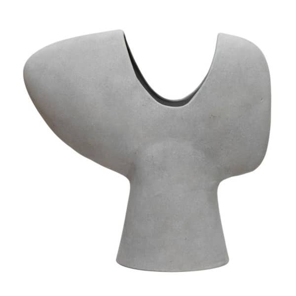 Y Shaped Terra-cotta Abstract Vase 4.8 in. in Grey
