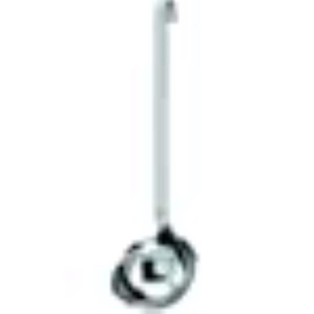 Stainless Steel Hooked Handle Soup Ladle with Pouring Rim