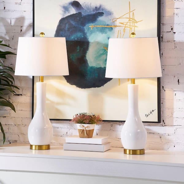 Sacramento 28.5 in. Blue Table Lamp Set with USB (Set of 2)