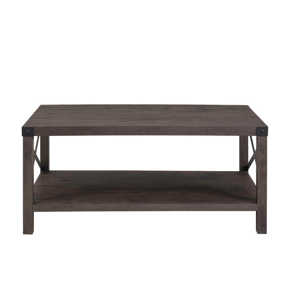 Walker Edison Furniture Company Urban Industrial 40 in. Sable Rectangle MetalX Coffee Table