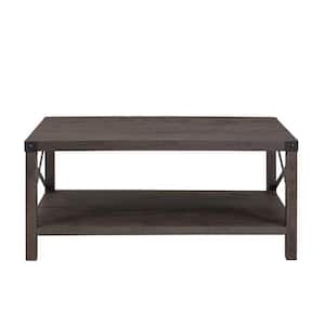 Urban Industrial 40 in. Sable Rectangle MDF Wood Top Coffee Table with Shelf