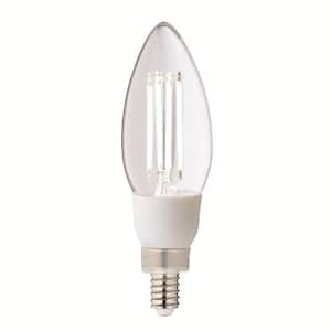 60-Watt Equivalent B11 E12 Candelabra CEC Cage Filament Dusk to Dawn LED Vintage Edison Light Bulb Daylight (3-Pack)