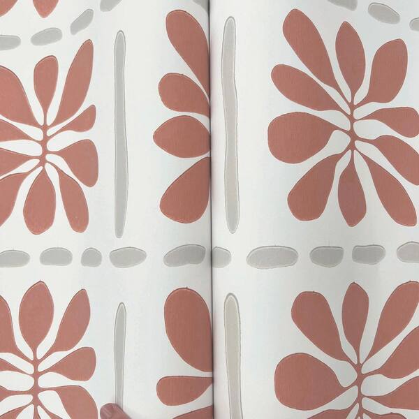 York Wallcoverings Red Mimosa Fleur Terracotta Wallpaper ZM2809