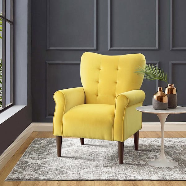 Yellow tufted chair new arrivals