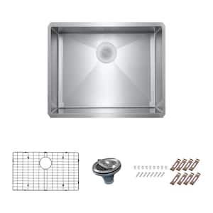 Bryn Stainless Steel 16-Gauge 21 in. x 19 in. Single Bowl Undermount Kitchen Sink with Grid and Drain