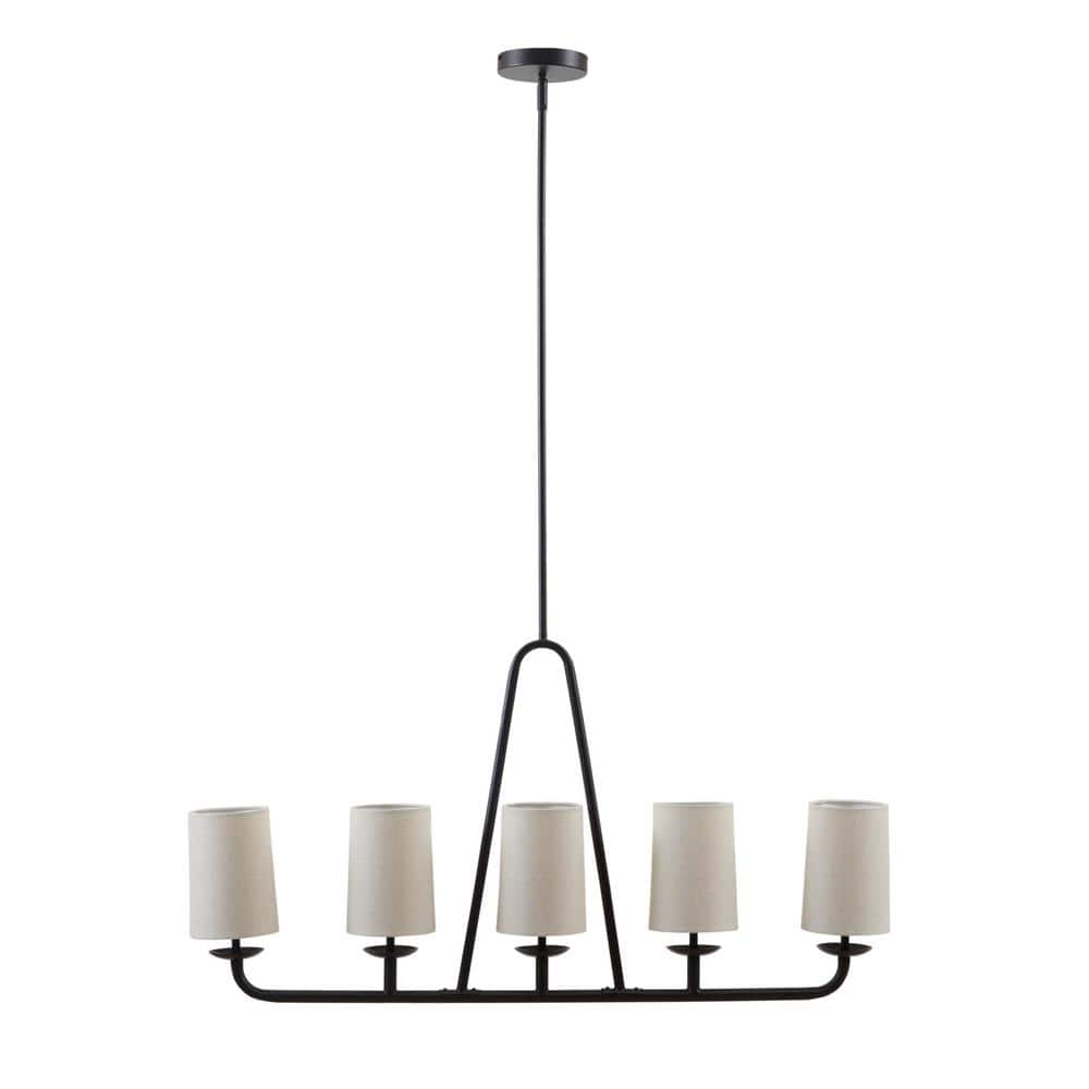 Serenitie Bronze Linear Chandelier with Tapered Drum Shades