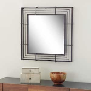 Medium Square Bronze Finish Modern Mirror (32 in. H x 32 in. W)