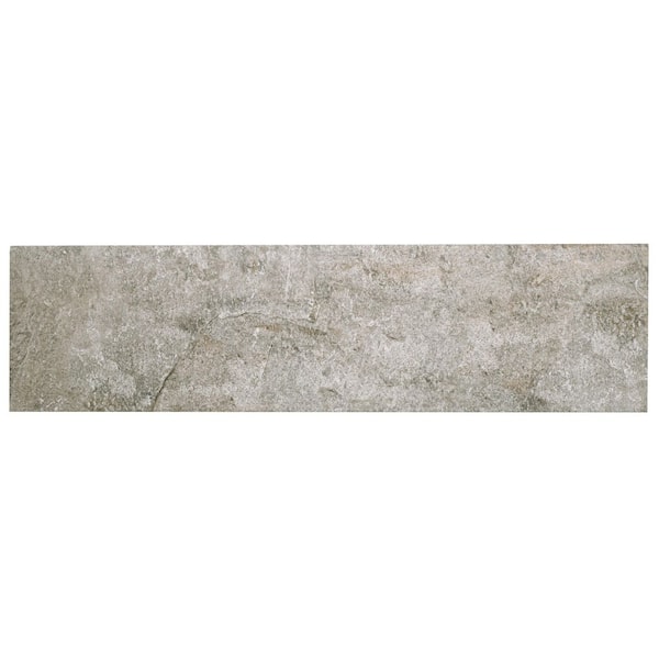 Stonewell Storm Gray 12.48 in. x 47.24 in. Matte Porcelain Stair Tread Floor Tile (8.18 sq. ft./ Case)