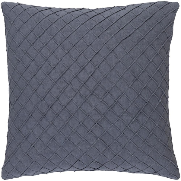 Livabliss Gorleston Slate Solid Polyester 20 in. x 20 in. Throw Pillow