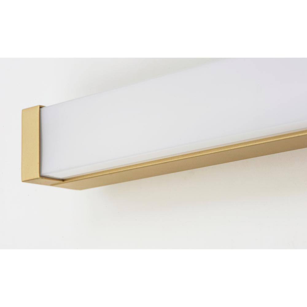 Gold 30-Inch LED Outdoor Vanity Light with Acrylic Shade