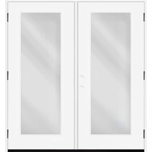 Palisade 60 in. x 80 in. FullLite Clear Impact Glass LHOS Unfinished Retro Fiberglass Prehung Double PatioDoor w/6in.Jmb