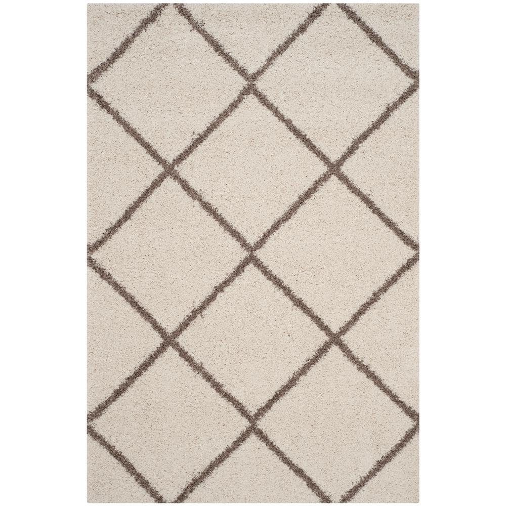 Hudson Shag Ivory/Beige 9 ft. x 12 ft. Geometric Area Rug price history on PriceWatchPro