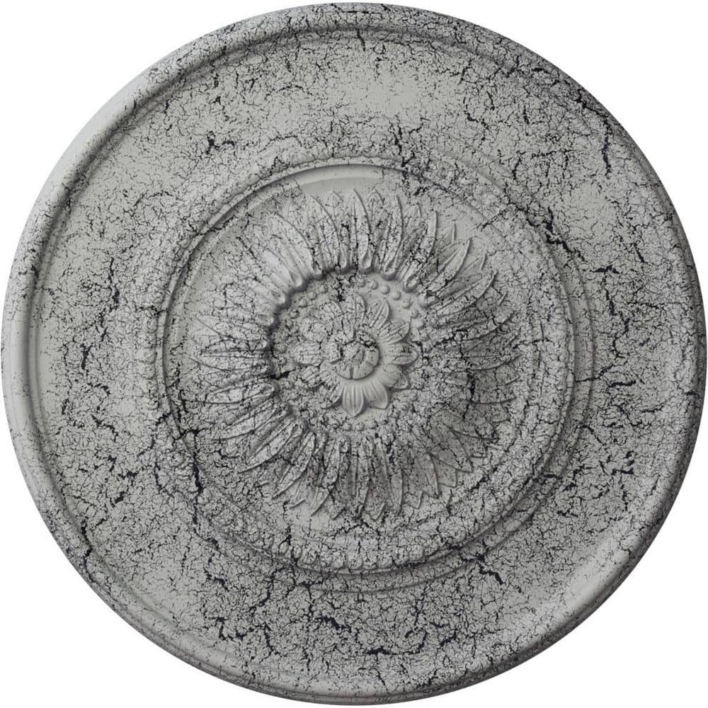 2-1/2 in. x 41-1/8 in. x 41-1/8 in. Polyurethane Large Floral Ceiling Medallion, Ultra Pure White Crackle price history on PriceWatchPro