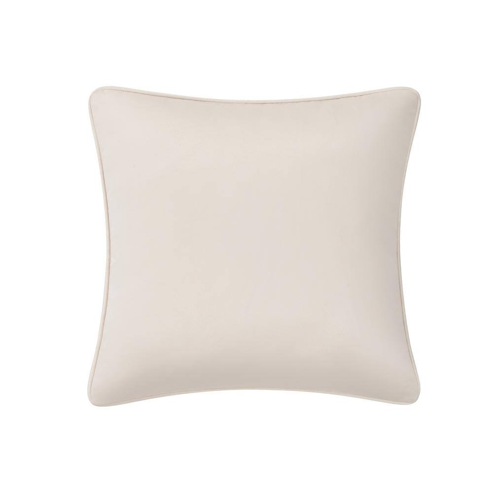 Blue and Ivory Embroidered Polyfill Throw Pillow Set