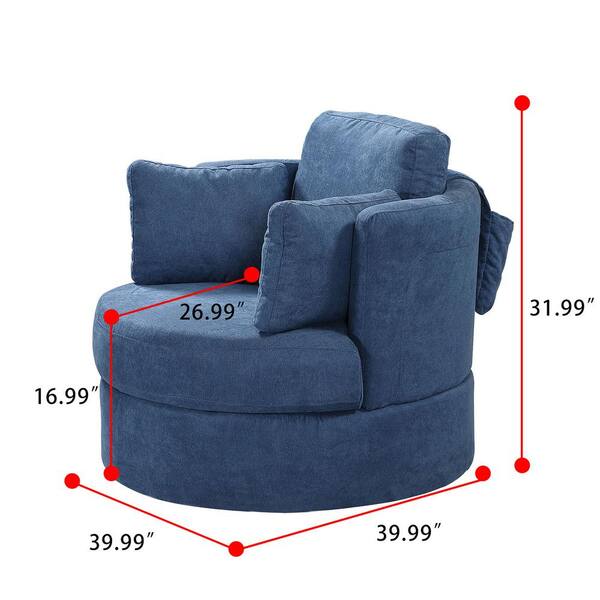 light blue circular recliner chair