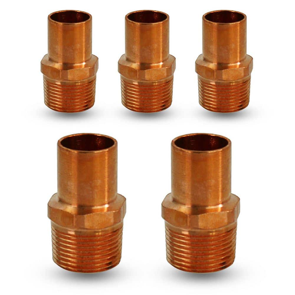 3/8 in. Copper Male Adapter Fitting with FTG x MIP Connection (5-Pack) price history on PriceWatchPro