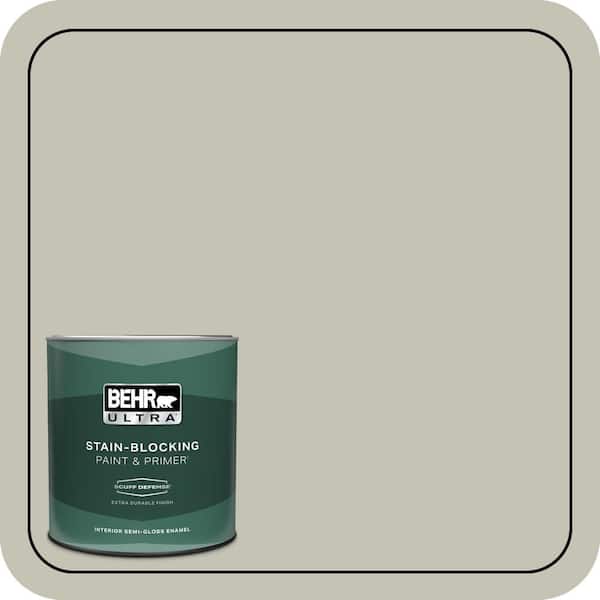 BEHR ULTRA 1 qt. #BNC-04 Comforting Gray Extra Durable Semi-Gloss Enamel Interior Paint & Primer