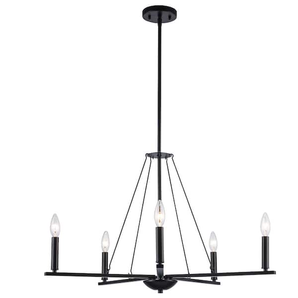 Amreen 5-Light Black Candle Chandelier Light Fixture