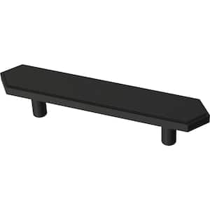 Elongated Hex 3 in. (76 mm) Modern Matte Black Cabinet Drawer Bar Pull
