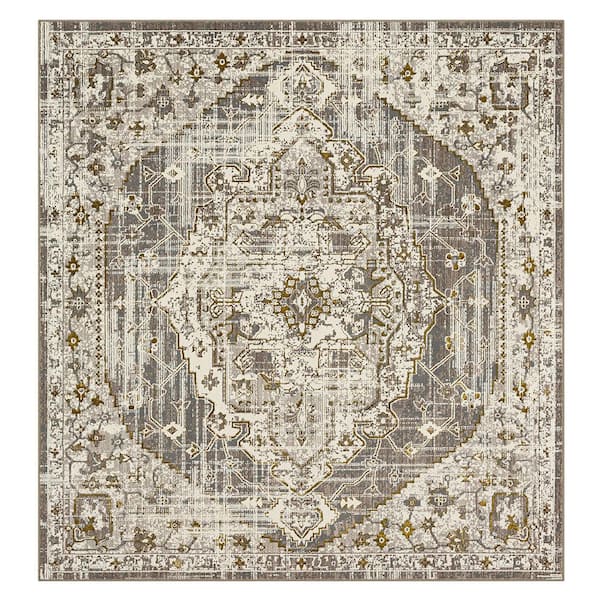 Mohawk Home Pantaleone Alabaster 8 ft. x 8 ft. Square Oriental Area Rug