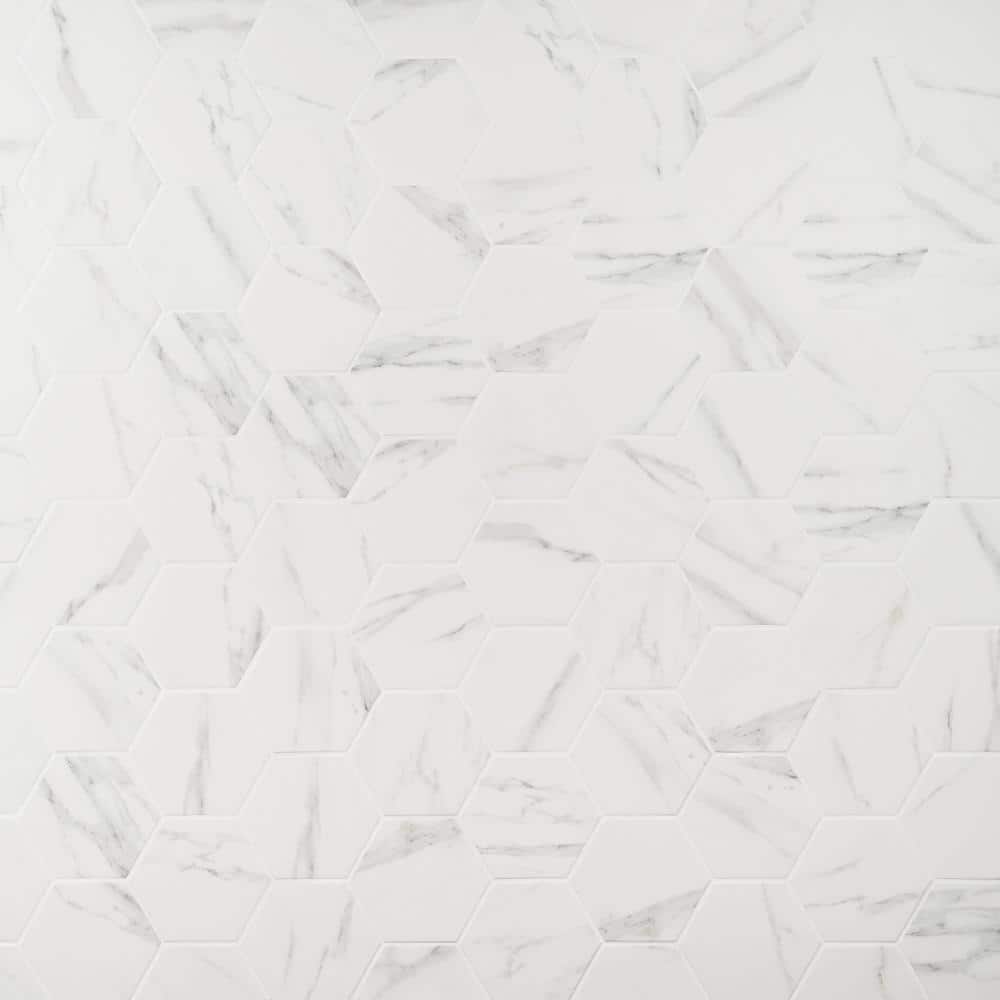 Santorini Statuario White 5.9 in. x 6.69 in. Matte Porcelain Floor and Wall Tile (6.13 sq. ft./Case) price history on PriceWatchPro