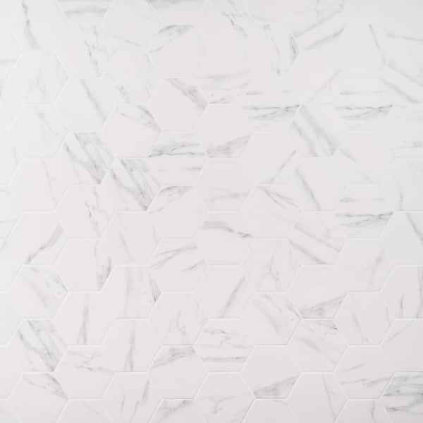 Ivy Hill Tile Santorini Statuario White 5.9 in. x 6.69 in. Matte Porcelain Floor and Wall Tile (6.13 sq. ft./Case)