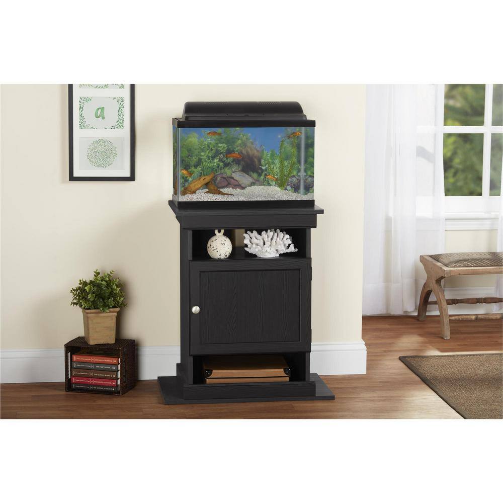 Black Oak Adjustable Aquarium Stand with Storage