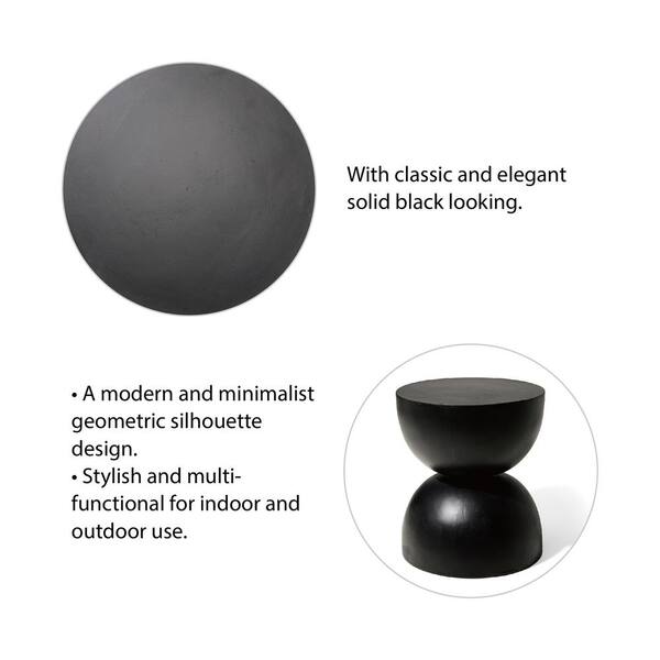 Glitzhome 17.75 in. H Multi-Functional MGO Composite Black Outdoor
