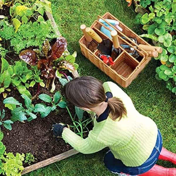 Misopily 8-Piece Garden Tool Set with Basket Stainless Steel Hand