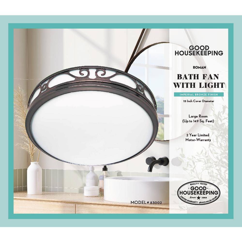 Imperial Bronze Decorative Ceiling Mount Ventilation Fan with Light