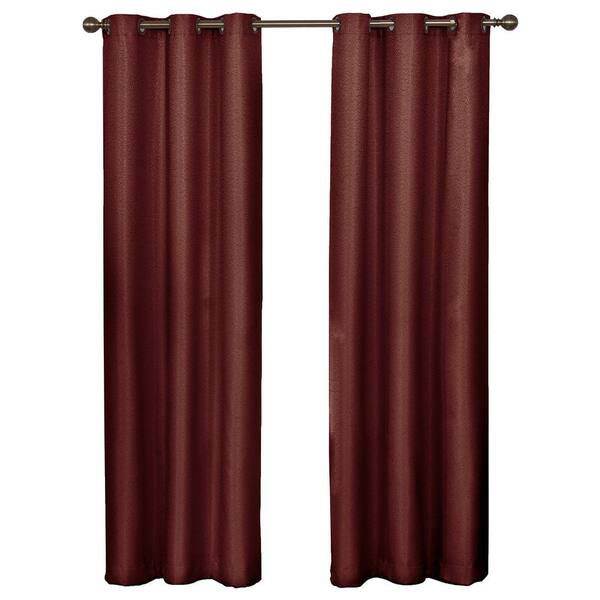 Eclipse Merlot Floral Blackout Curtain - 42 in. W x 95 in. L