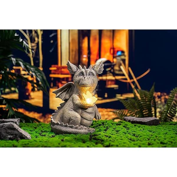 Phewnyzo 9.1 in. x 6.3 in. x 5.5 in. Dragon Decor Garden Statues