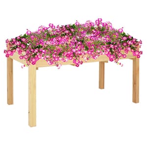 27.5 in. Tall Outdoor Wood Elevated Garden Planter Box