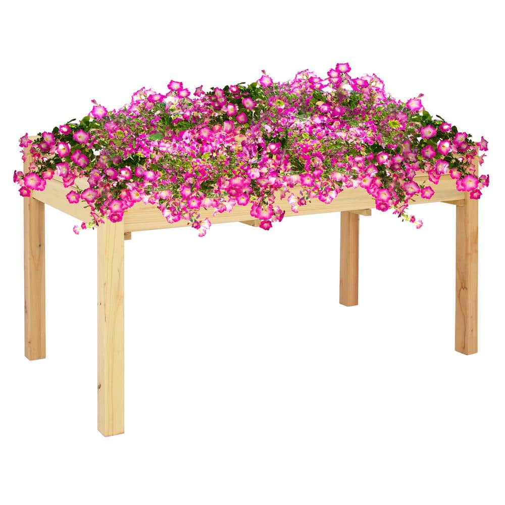 Sunnydaze 27.5 in. Tall Outdoor Wood Elevated Garden Planter Box