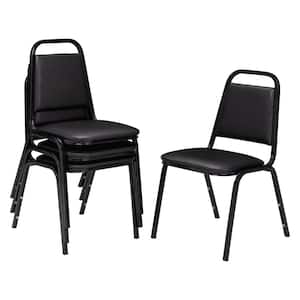 9100 Series Panther Black Vinyl Upholstered Banquet Chair (4-Pack)