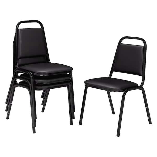 National Public Seating 9100 Series Panther Black Vinyl Upholstered Banquet Chair (4-Pack)