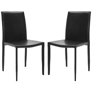 Karna Black Bonded Leather Dining Chair