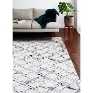 Carlyle Ivory/Grey 5 ft. x 8 ft. (5' x 7'6") Geometric Transitional Area Rug