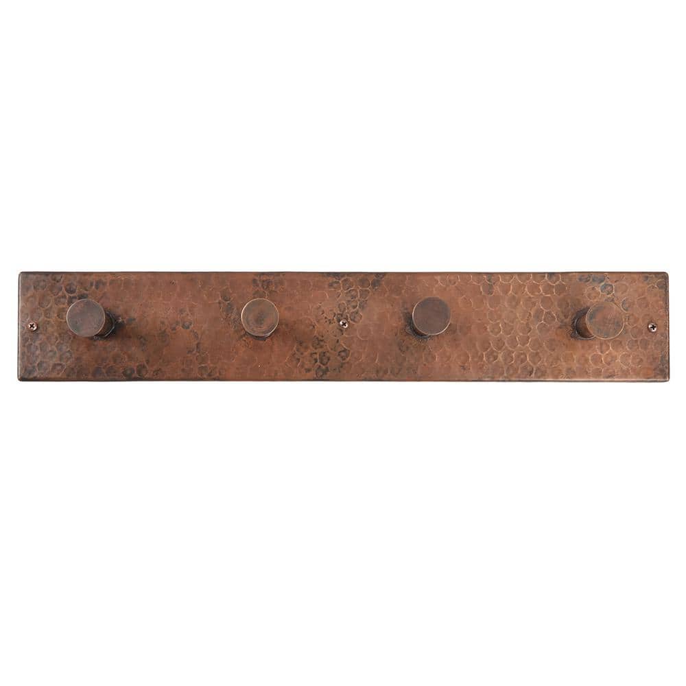 Hand-Hammered Copper Quadruple Robe and Towel Hook