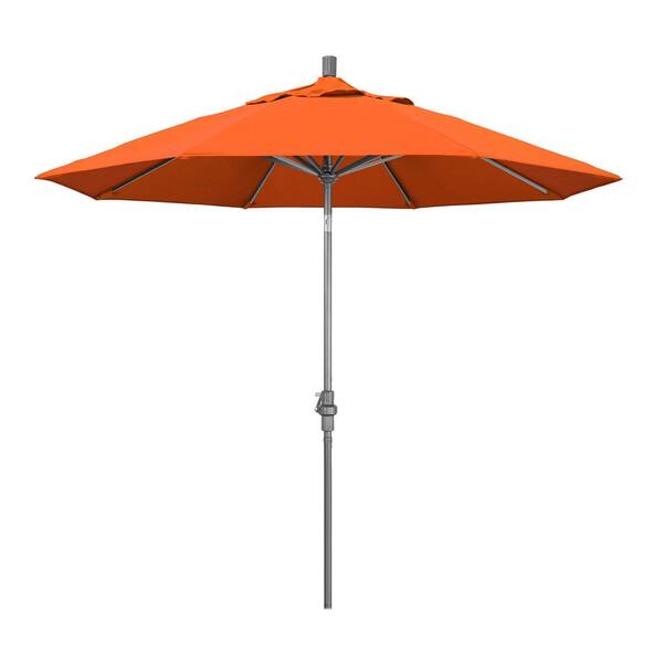 California Umbrella 9 ft. Hammertone Grey Aluminum Market Patio