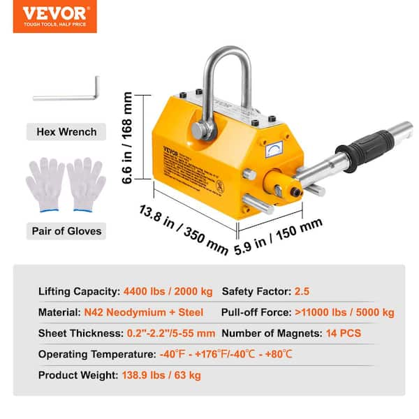 VEVOR Forklift Lifting Hook, 4400lbs Capacity Forklift Lifting