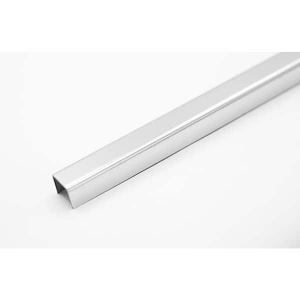 ACEROS SILVA LLC Brushed Stainless Steel 0.39 in. W x 96 in. L Metal Tile Molding and Transition Trim (10 each/case)