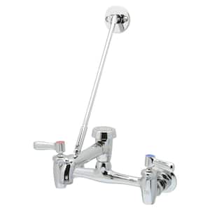 2-Handle Wall-Mount Sink Utility Faucet in Chrome