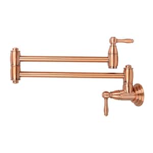 Wall-Mounted Pot Filler Faucet in Copper
