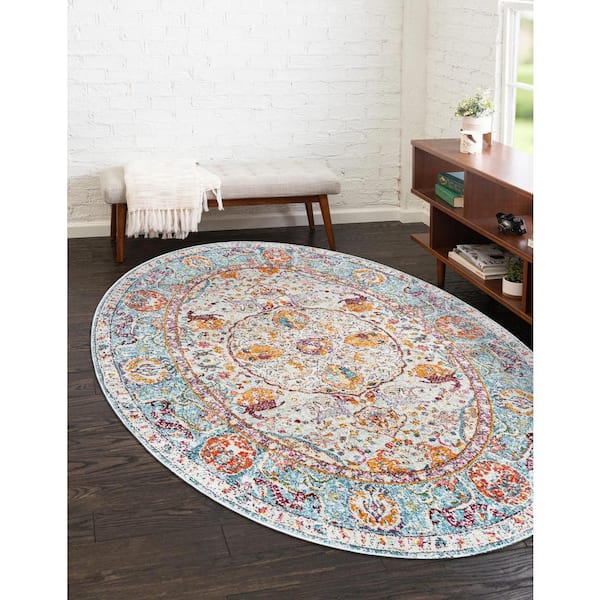 Baracoa Rumba Light Blue 5' 0 x 8' 0 Area Rug