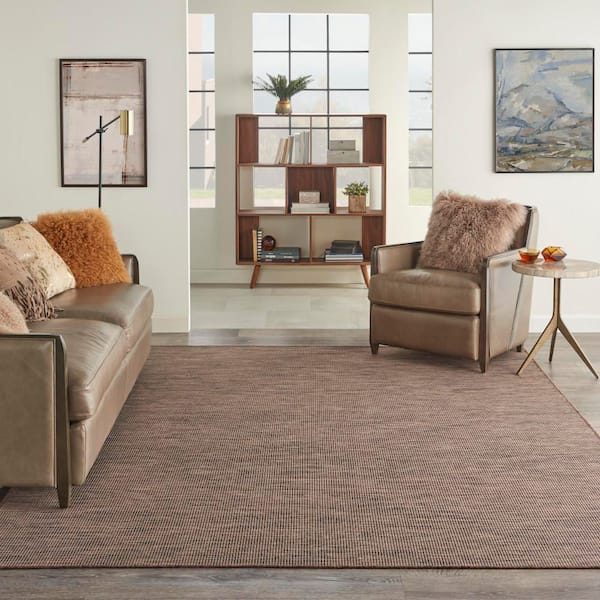 Positano Natural 10 ft. x 14 ft. Solid Contemporary Indoor/Outdoor Patio Area Rug